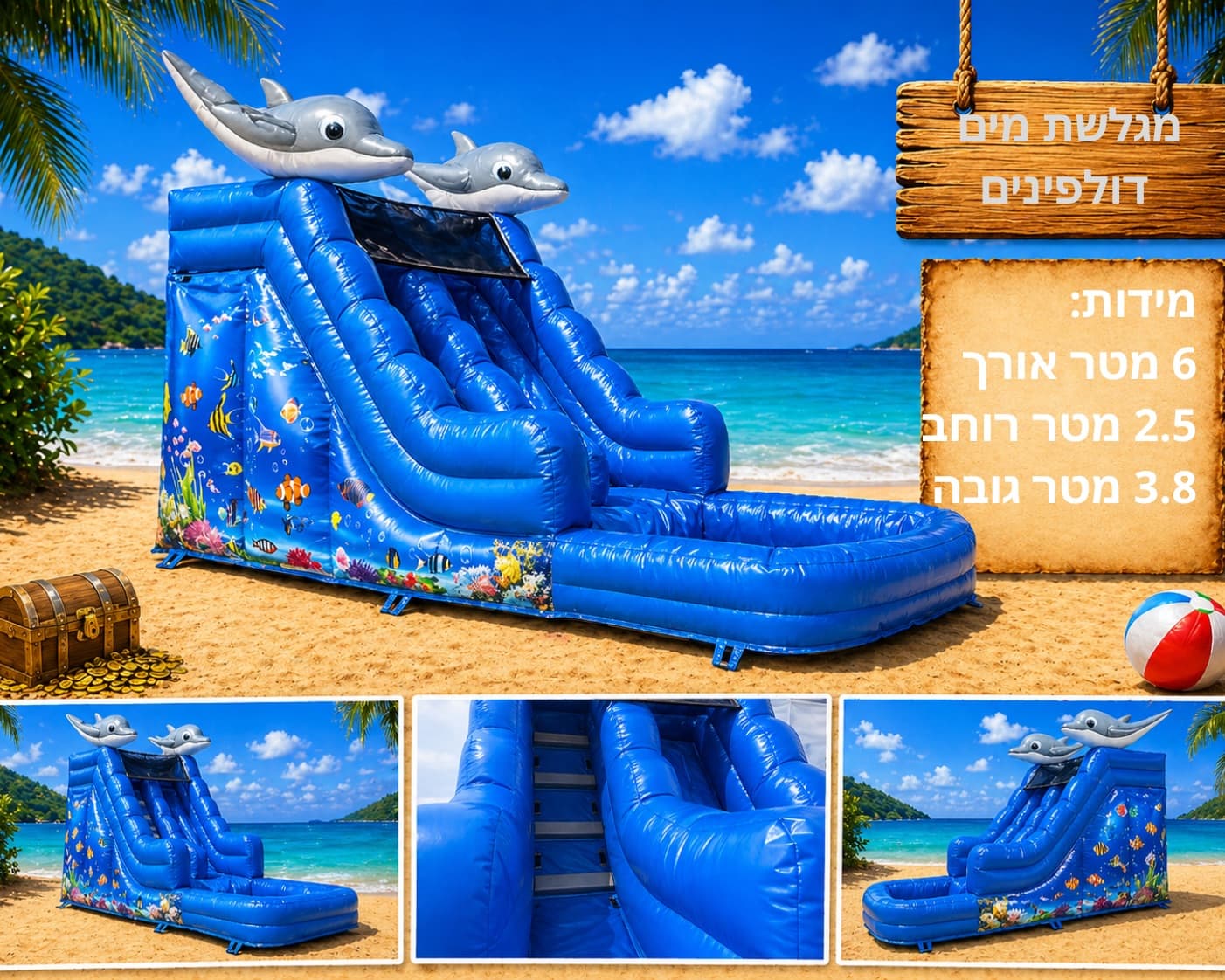 מגלשת מים דולפינים